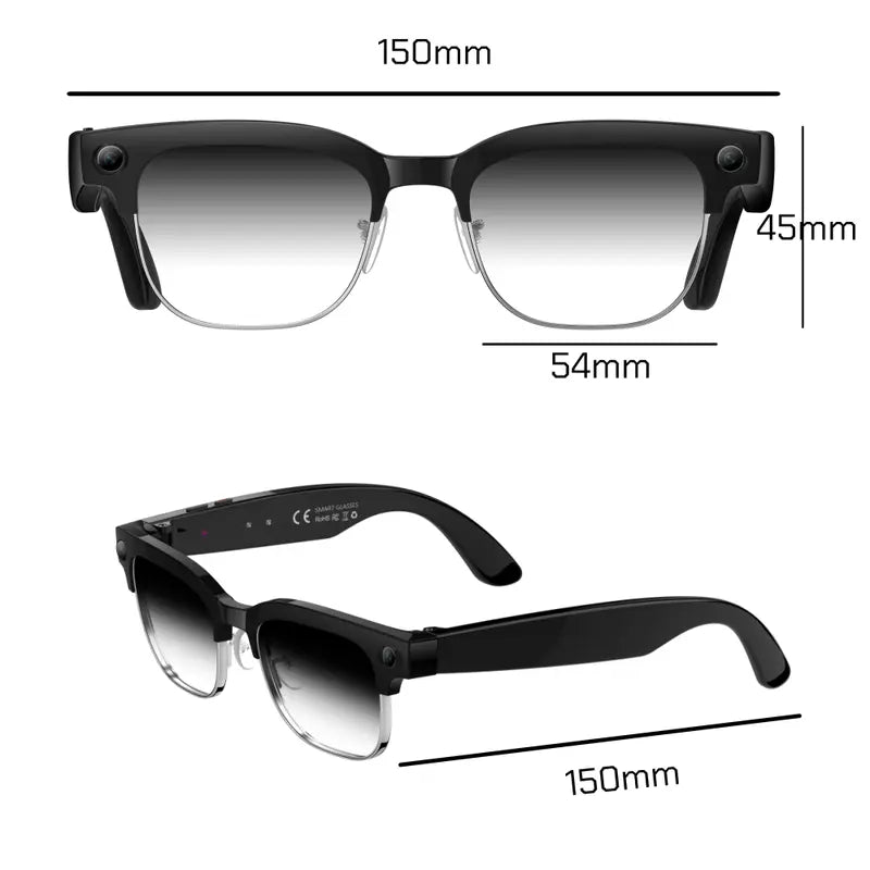 LUSBY AI Metal Half-Frame Smart Glasses