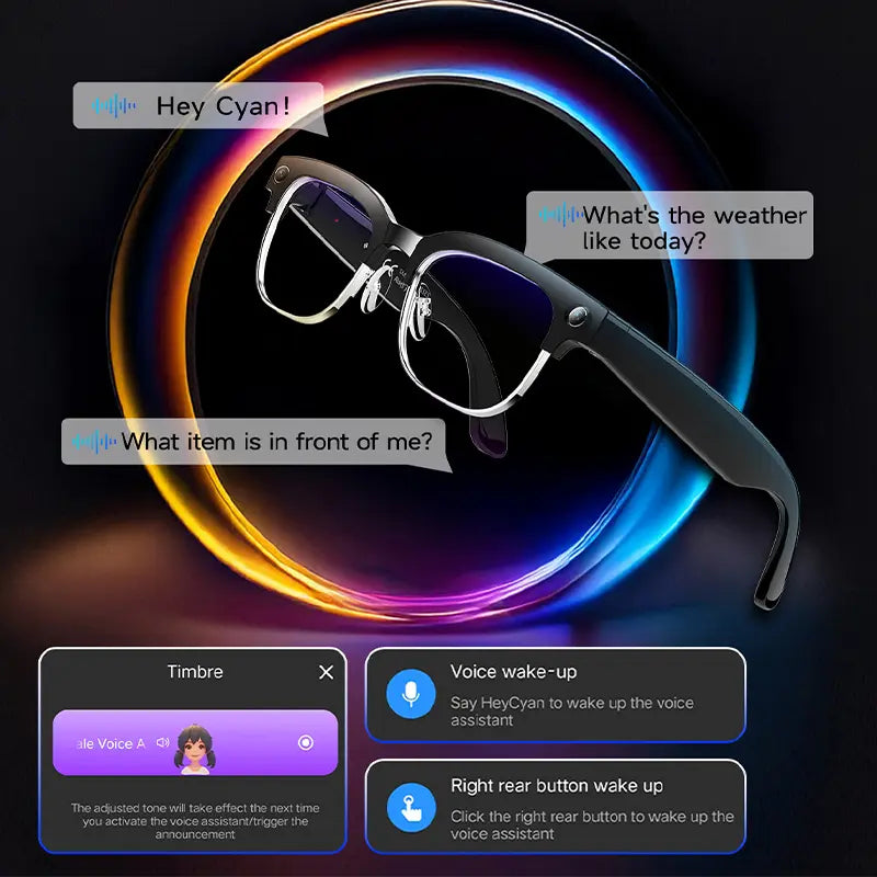 LUSBY AI Metal Half-Frame Smart Glasses