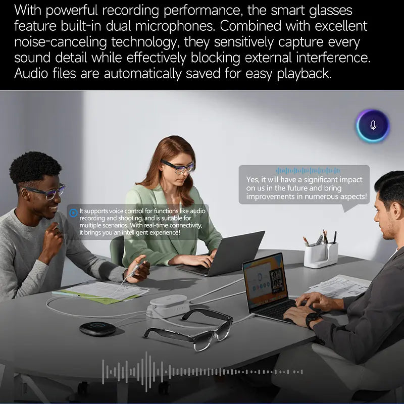 LUSBY AI Metal Half-Frame Smart Glasses