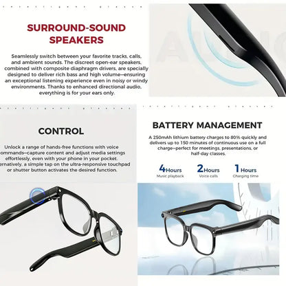 LUSBY AI Metal Half-Frame Smart Glasses