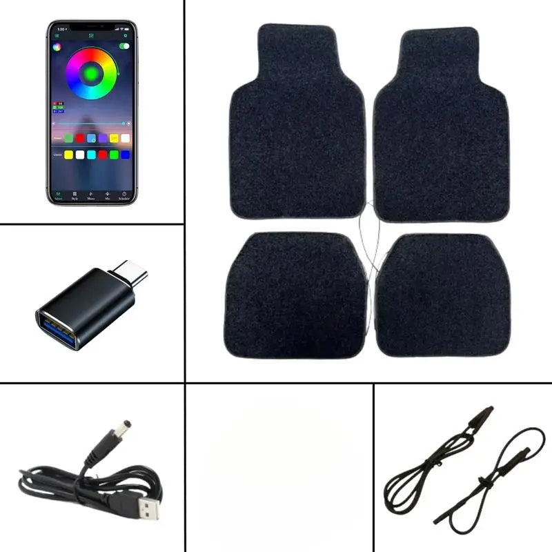 Waterproof Car Floor Mats with LED Accents